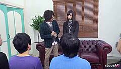 Petite Japanese teen 18+ faces bukkake and creampies in wild gangbang