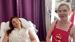 sugarnadya shows young russian bitch ritafox how to properly shave her pussy