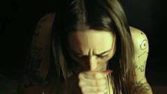 Close-up view of a sexy blowjob scene