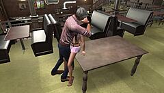 brunette teen and grandpa karaoke in second life ep 8