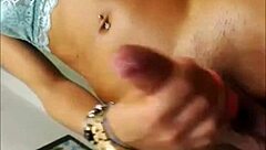 shemale performs on live cam with good cumshot