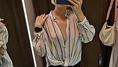 Big Tits Try See-Through Outfit in Dressing Room