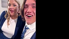 inexperienced friends lose virginity in group gangbang with classmates.