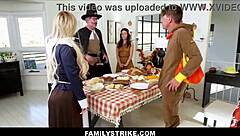 Familystrike - Hot Family Thanksgiving Dinner Groupsex Stepmom Stepson Stepdaughter Stepdad - Chanel Camryn Tiffani Madison Mike Mancini Rion King