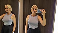 Big Tits Try See-Through Outfit in Dressing Room