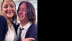 inexperienced friends lose virginity in group gangbang with classmates.