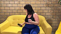 My Colombian Personal Trainer Licks Cum from Curvy Ass Blowjob