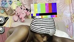 Petite ebony midget fucks on florida couch