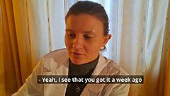 Young Russian doctor gives blowjob during appointment POV.