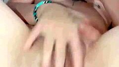 little latina uses toys to touch herself until she squirts everywhere.