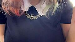 alt milf nextdoor smokes outback with her huge natural tits