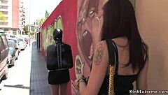 blonde says, 'tie me up in latex'