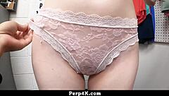 ruthless female officer takes control of suspected thief in the backroom