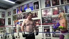 Blonde bombshell mixed boxing
