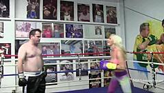Blonde bombshell mixed boxing
