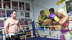 Blonde bombshell mixed boxing