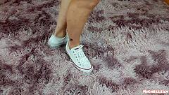 Milf Masturbates in Chuck Sneakers