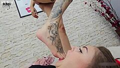 i'm licking the bad teen 18+'s pink feet in domination