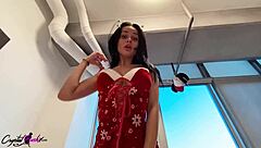 this hottie in christmas cosplay deepthroats big dick and fucks passionately