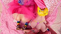 threesome and double anal with big tits and ass