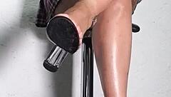 Latina whore spied under skirt with no panties, big ass exposed