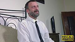 Busty chubby sub gets her pussy banged hard with fingering and masturbation in stockings.