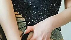 Close-up of stepmother's big tits during taboo cum in pussy sex