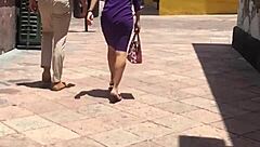 Cougar's ass looks so delicious in voyeur view!