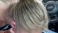 After missing the bus she ordered a taxi when she left home she forgot her card at home so she had to give the driver a blowjob as a reward for the ride