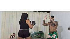 Pornstar Nicoly Mattos Gets Her Big Ass Fucked By Monster Cock In Boxing Class