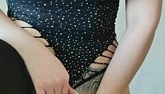 Close-up of stepmother's big tits during taboo cum in pussy sex