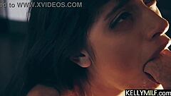 ella knox uses throat and tits to milk big dick