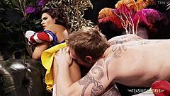 Cute brunette chick wraps lips around thick dick 😏