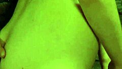 pale white slave with big tits in femdom scene