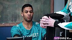 Sexy Stepsisters Get Fucked Like Animals in Classroom During Exam Cheating