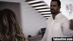 18yo teen deepthroats monster cock before hard fucking by older boyfriend.