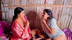 Hot Stepmother And Stepdaughter Play With Toy