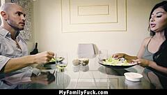 Stepdaughter Feels Horny Welcome from Stepparents Roxanne and Duncan Saint