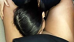 Girlfriend licks my pussy while stepmom cooks!