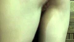 depraved lady sucks two cocks in sauna for threesome sex