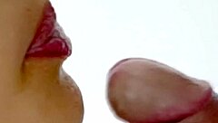 wow, japanese lovers connect with intense doggy and cum in mouth!