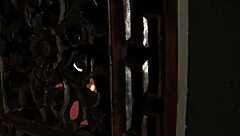 Cute Girl Ashley Rubs Big Clit While Deepthroating Long Shaft in Confessional