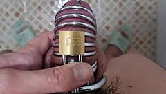Young Asian Teases With Chastity Belt On Cock