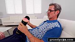 Young 18+ Stepgranddaughter Rides Old Dude's Cock