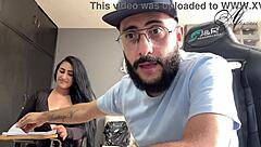 Skinny whore signs contracts for manager, humiliated while sucking cock first time