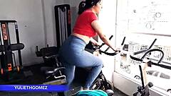 Passionate Blowjob for Stepfather at Gym with Trainer Watching