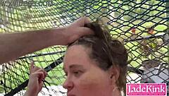 Submissive obedient bdsm bondage slave gets used and fucked rough with spanking and cum in mouth