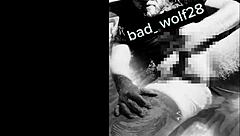Bad wolf28 performs active masturbation and penis massage in uncensored scene