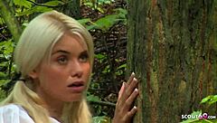 Skinny teen seduces for anal dp in threesome