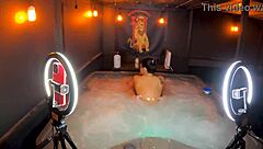 sheena ryder deepthroats in hot tub with intense sex